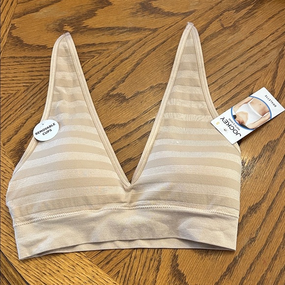 Jockey Matte & Shine Women's (S) Beige Microfiber Stretch NWT V Neck Bralette - Picture 1 of 7